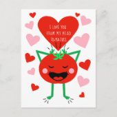 Ik hou van je Tomato Valentijnsdag Greep Feestdagenkaart (Voorkant)