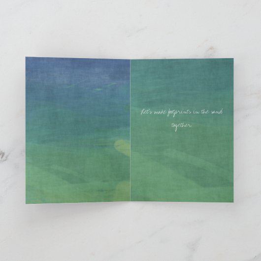 Ik hou van je tot aan het strand en terug kaart (Binnen)