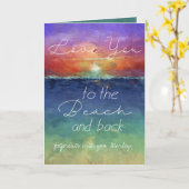 Ik hou van je tot aan het strand en terug kaart (Gele Bloem)