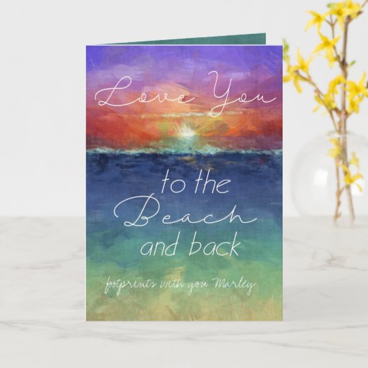 Ik hou van je tot aan het strand en terug kaart (Gele Bloem)