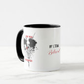 Ik hou van je tot de dood Skeletons Gothic Coffee Mok (Voorkant links)