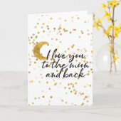 Ik hou van je tot de maan Confetti Kaart (Gele Bloem)