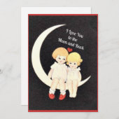 Ik hou van je tot de maan en terug feestdagenkaart (Voorkant / Achterkant)