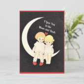 Ik hou van je tot de maan en terug feestdagenkaart (Staand voorkant)