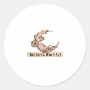 Ik hou van je tot de maan en terug Hartelijk Schoo Ronde Sticker