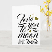 Ik hou van je tot de maan en terug, Valentijnsdag Kaart (Gele Bloem)