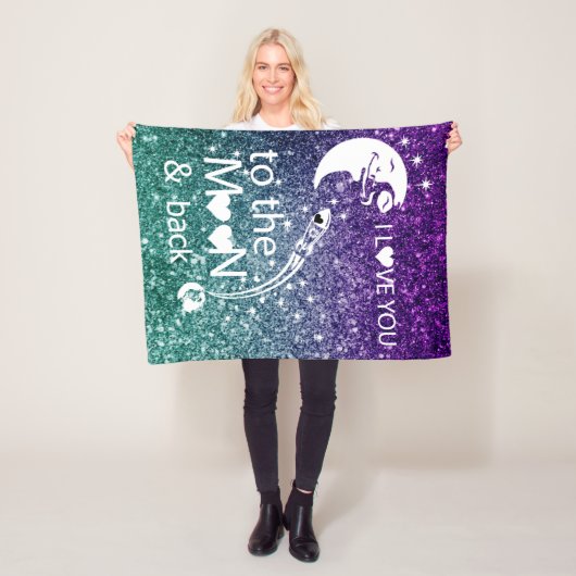 Ik hou van je tot de maan & terug fleece deken (In situ)
