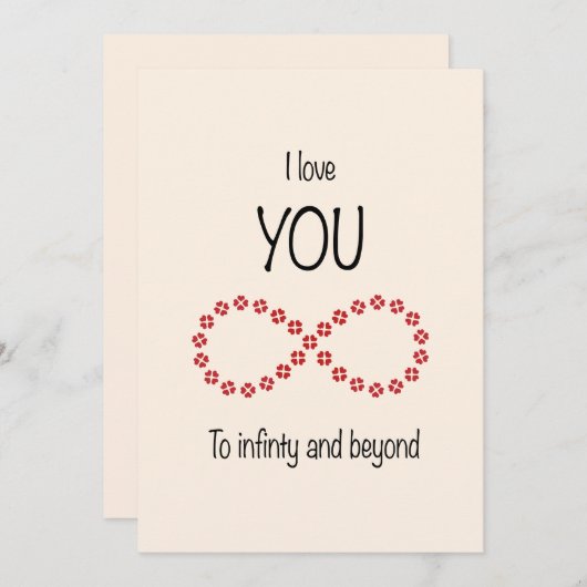 Ik hou van je tot in het oneindige en verder feestdagenkaart (Voorkant / Achterkant)