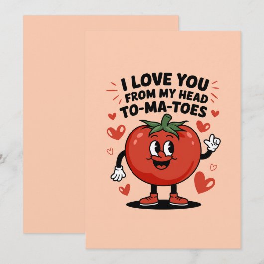 Ik hou van je tot mijn hoofd tomaatjes knuffeltje  feestdagenkaart