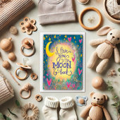 Ik hou van je tot op de maan en terug Schattig Kaart