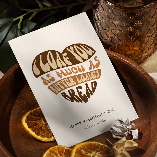 Ik hou van je trendy beige hart Grappig Valentijns Feestdagen Kaart