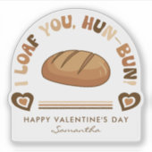 Ik hou van je trendy beige hart Grappig Valentijns Sticker (Voorkant)