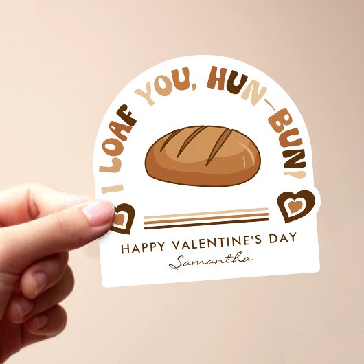 Ik hou van je trendy beige hart Grappig Valentijns Sticker