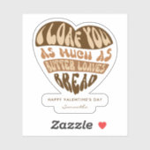 Ik hou van je trendy beige hart Grappig Valentijns Sticker (Vel)