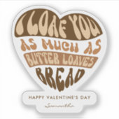 Ik hou van je trendy beige hart Grappig Valentijns Sticker (Voorkant)