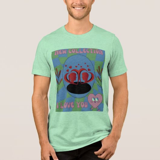 "Ik hou van je" Tri-Blend Shirt (Voorkant)