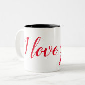 Ik hou van je! tweekleurige koffiemok (Voorkant links)