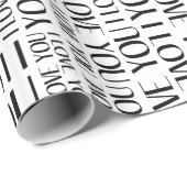 Ik hou van je Typografie Collage Cadeaupapier (Rol Hoek)