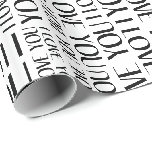 Ik hou van je Typografie Collage Cadeaupapier (Rol Hoek)