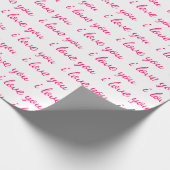 Ik hou van je Typografie Cursieve Valentijn Cadeaupapier (Hoek)