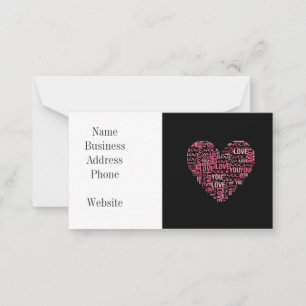 Ik hou van je Typografie Heart Valentijnsdag Gift Notitiekaartje