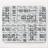 Ik hou van je typografie tekst Valentijnse Muismat (Voorkant)