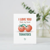 Ik hou van je uit mijn hoofd tomaten briefkaart (Staand voorkant)