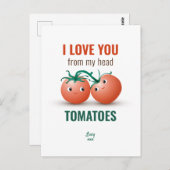 Ik hou van je uit mijn hoofd tomaten briefkaart (Voorkant / Achterkant)
