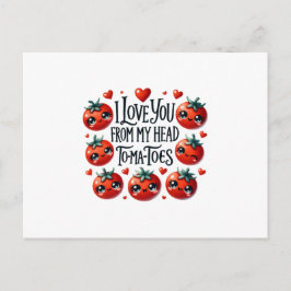 Ik hou van je uit mijn hoofd tomaten - grappige li briefkaart