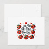 Ik hou van je uit mijn hoofd tomaten - grappige li briefkaart (Voorkant / Achterkant)