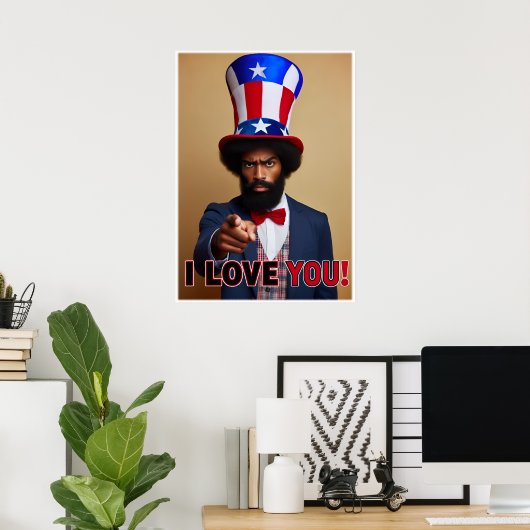Ik hou van je! - Uncle Sam poster stijl (Thuiskantoor)