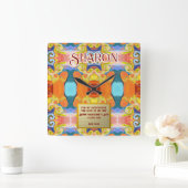 Ik hou van je unieke Abstracte Art Deco Marmer Vierkante Klok (Huis)