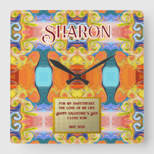 Ik hou van je unieke Abstracte Art Deco Marmer Vierkante Klok