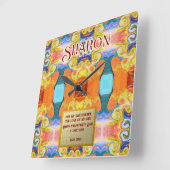 Ik hou van je unieke Abstracte Art Deco Marmer Vierkante Klok (Hoek)