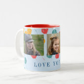 Ik hou van je vader 3 fotocollage schattige Vaderd Tweekleurige Koffiemok (Voorkant links)