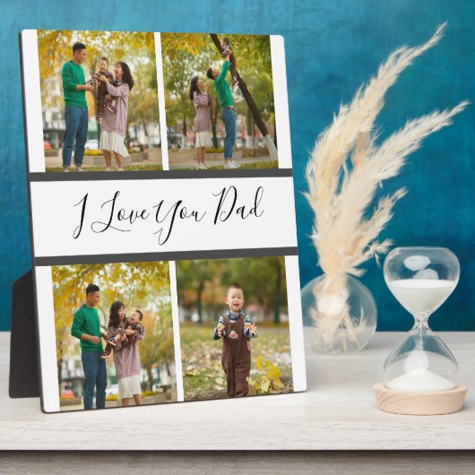Ik hou van je vader Aangepaste foto-Lijst cadeau Fotoplaat (Zijkant)