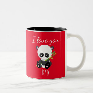Ik hou van je vader Cool Panda Tweekleurige Koffiemok