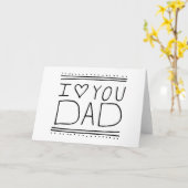 Ik hou van je vader // Cute Vaderdag Handwrite Kaart (Gele Bloem)