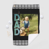 Ik hou van je vader Eén foto Rustic Golfhanddoek (Insitu)