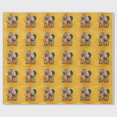 Ik hou van je vader foto fel geel cadeaupapier (Vlak)