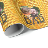 Ik hou van je vader foto fel geel cadeaupapier (Rol Hoek)