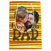 Ik hou van je vader foto fel geel medium cadeauzakje (Voorkant)