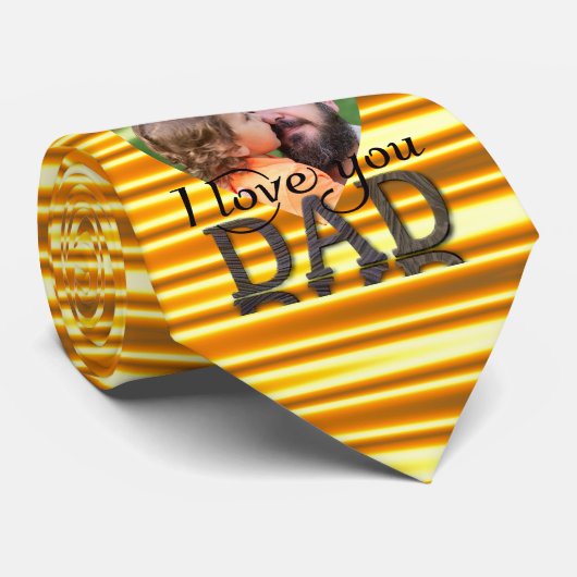 Ik hou van je vader foto fel geel stropdas (Opgerold)