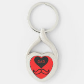 Ik hou van je vader L Modern design vaderdag gave Sleutelhanger (Voorkant)