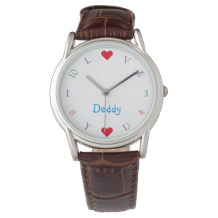 Ik hou van je vader Papa Aangepaste vaders Dag Man Horloge