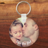 Ik hou van je vader Persoonlijke Fototekst Sleutelhanger (Voorkant)