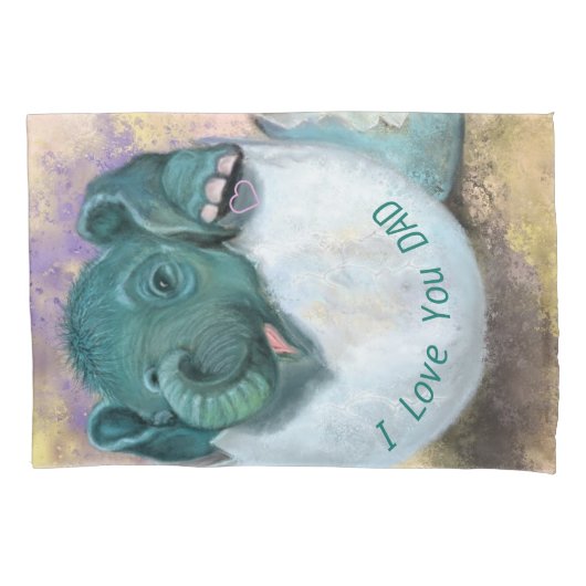 Ik hou van je vader Pillow Hoesje Baby Elephant Ha Kussensloop (Voorkant)