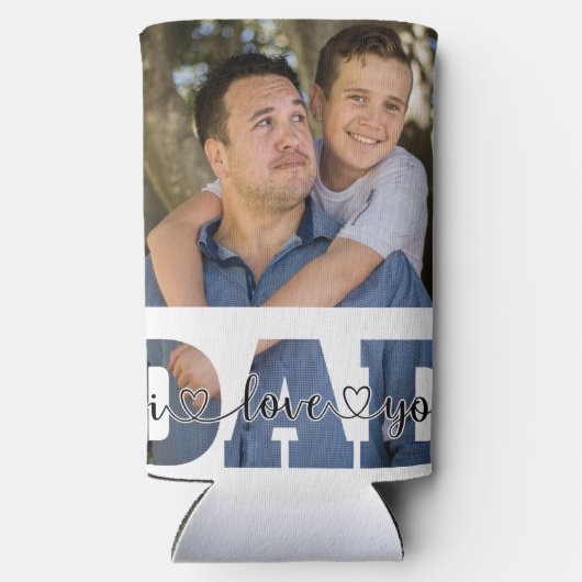 Ik hou van je vader Quote vader's Gepersonaliseerd Seltzer Blikjeskoeler (Achterkant)