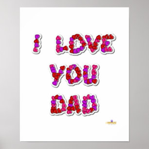Ik hou van je vader Snoep harten Poster