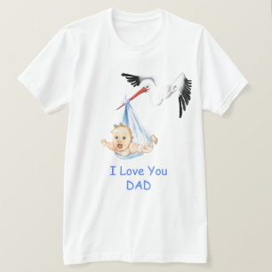 Ik hou van je vader T-Shirt - Stork Carry Baby